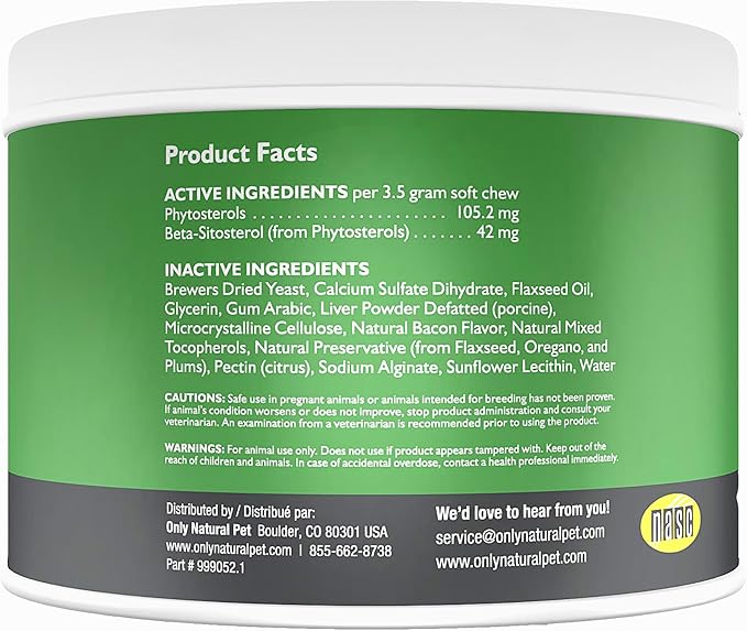 Only Natural Pet Immune Balance - Immunity Booster for Itchy Skin Licking & Scratching w/Phytosterols for Seasonal or Food Allergies Vitamin Supplement for Healthy Dogs - 60 Soft Chews