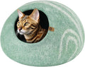 MEOWFIA Cat Cave – Premium Felt Cat Bed for Indoor Cats, Handmade Merino Wool (Pistachio, Medium)