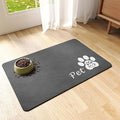 Dog Cat Feeding Mat-Absorbent Pet Bowl Mat for Food and Water, Quick Dry Water Dispenser Mat for Floors with Waterproof Rubber Backing, Puppy Cat Placemat Mats for Messy Drinkers,16"x24",Dark Grey
