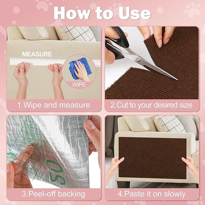 Cat Scratcher Pad,47.2"x15.8" Scratching Mat,Trimmable Anti Scratch Bed Couch Wall Corner Furniture Protector from Cat Claws,Easy Use for Cat Carpet/Door