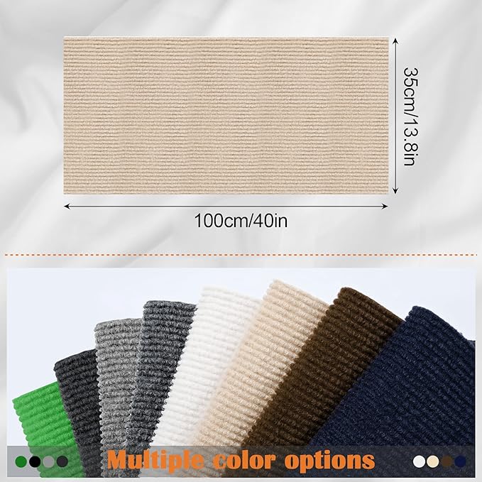 Cat Scratch Furniture Protector - 40" x 13.8" Trimmable Self-Adhesive Cats Claws Scratch Pads, DIY Cat Climbing Couch Protector for Scratch Post Cat Tree Replacement Indoor (Khaki)