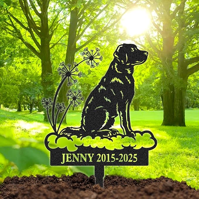 Personalized Pet Graves Marker Dog, Custom Pet Headstone, Waterproof Memorial Plaques for Outdoor, Pet Cemetery Markers Yard Decor, Memorial Garden Stakes, Dog Remembrance Gift Color07