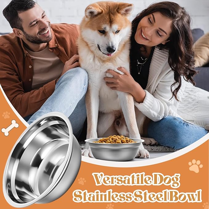 Zhehao 30 Pcs Stainless Steel Dog Bowls Bulk Metal Dog Food and Water Container Replacement Lightweight Pet Bowl for Cage Kennel and Crate(23 oz)