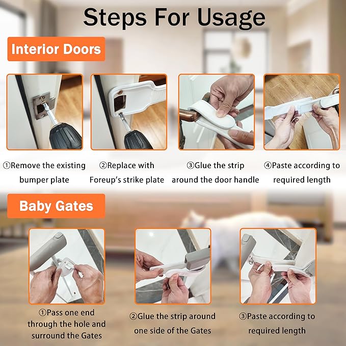 Door Prop for Cats. Cat Door Latch Holder to Keep Baby Gate and Interior Door Open. Cat Door Stopper can Keep Dogs and Kids Out of Cat Food Bowls & Litter Box. Patent Pending!（2pcs）