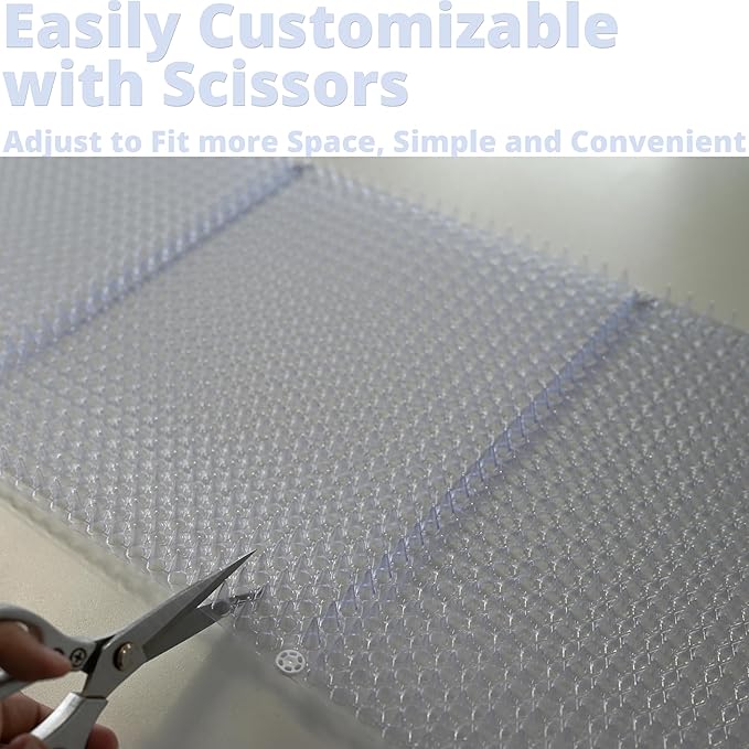 12 Pack Scat Mats for Cats with Interlocking Design, Adjustable Safe Spike Mat for Protective Deterrent, 16x13 Inch Indoor Outdoor All-Season Repellent