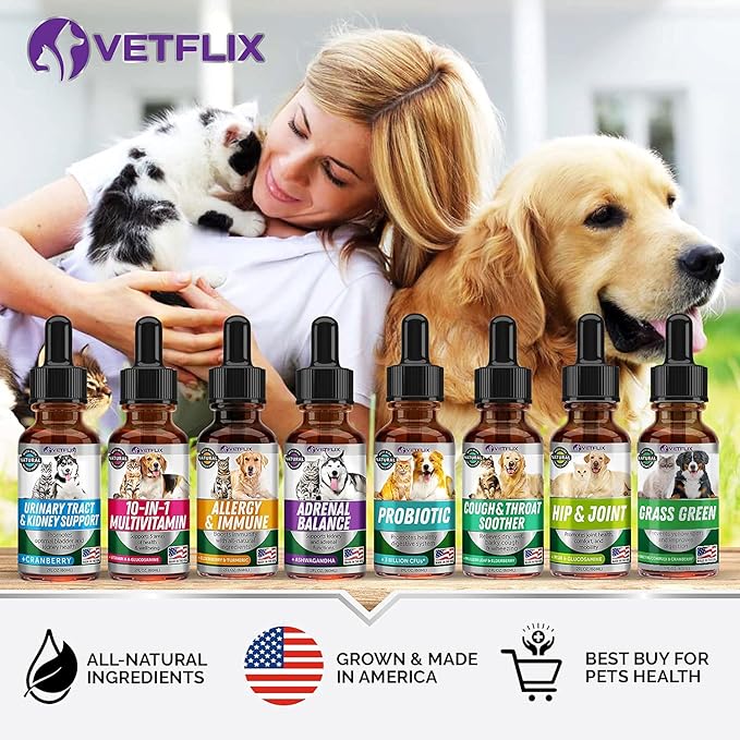 Cranberry UTI & Kidney Support for Dogs & Cats - Made in USA - Natural Urinary Tract Health Supplement - Supports Immune & Bladder Function - 2 Fl Oz