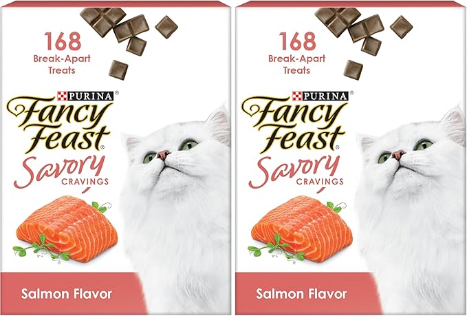 Fancy Feast Purina Limited Ingredient Cat Treats, Savory Cravings Salmon Flavor - 3 oz. Box (Pack of 2)