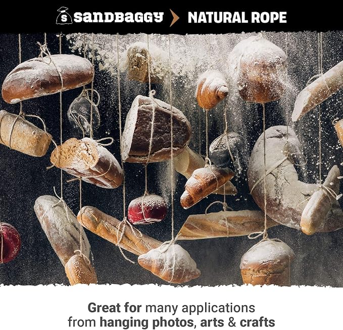 Sisal Rope Twine 1/4 inch x 500 ft - Bulk Wholesale - Similar to Home Depot, Walmart, Lowes by Sandbaggy (5 Rolls)