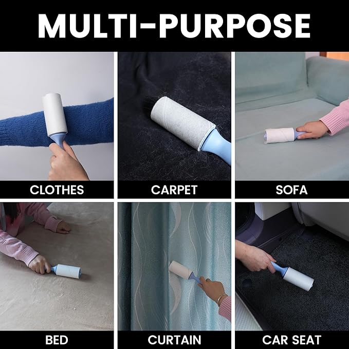 TAPEBEAR Lint Rollers 360Sheets with 2 Handles, Sticky Roller for Pet Hair Lint Debris, Easy Start Easy Spiral Tear Dog and Cat Lint Remover for Clothes Sofa Bed Furniture Carpet Car Seat