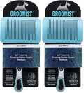 Ergonomic Pivoting Slicker Brush for Medium Dogs - Self Cleaning and Shedding Control for Loose Hair and Mats (Pack of 2)