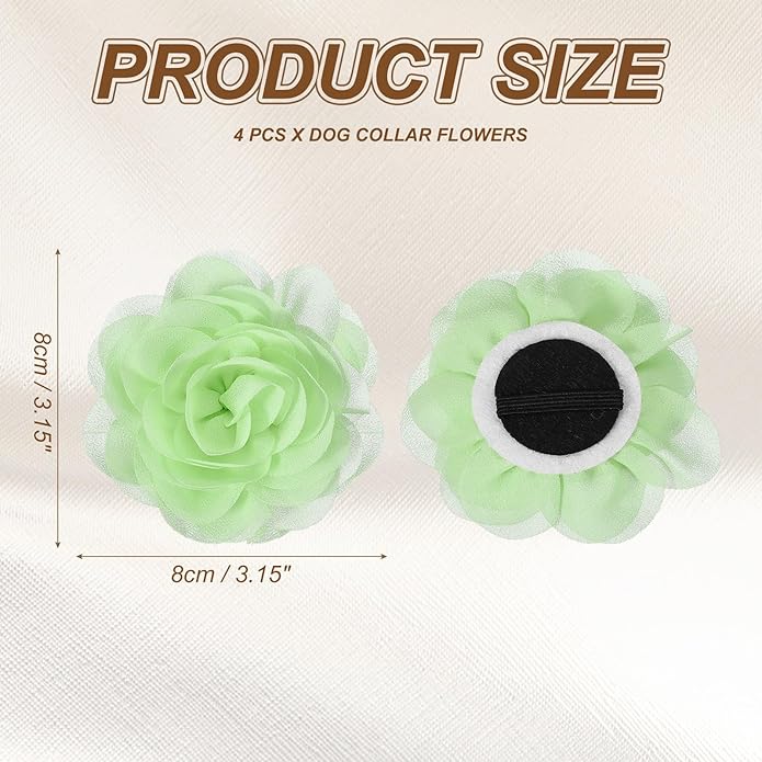 Dog Collar Flowers, Pet Flower Charms Soft Chiffon Cat Collar Bow Tie Floral Grooming Supplies, Intended for Dog