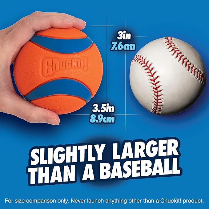 Chuckit! Ultra Ball Dog Toy - for Dogs 100+ lbs - Made from Durable Rubber - Super Bouncy - Floats in Water - 3.5-inch Diameter - Size XL (Pack of 2)