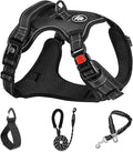NESTROAD No Pull Dog Harness,Adjustable Oxford Dog Vest Harness with Leash,Reflective No-Choke Pet Harness with Easy Control Soft Handle for Small Medium Dogs(Medium,Black)