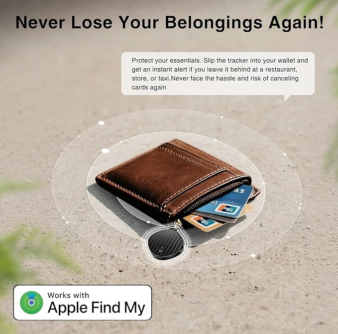 Air Tracker Tags, Bluetooth Tracker Works with Apple Find My, Loud 100dB, IP67 Waterproof, Keys Finder and Item Locator Smart Tag for Luggage, Backpack, Suitcases