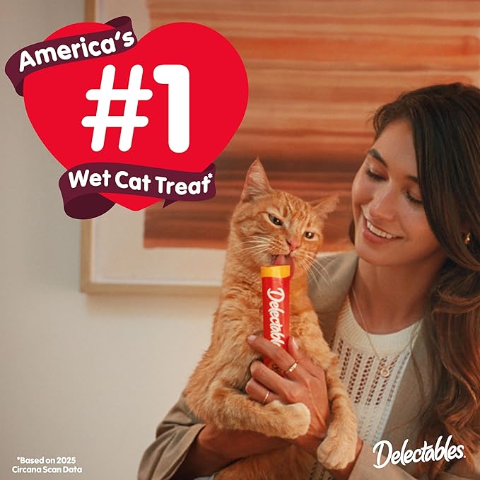 Delectables Squeeze Up Non-Seafood Chicken Variety Pack, Creamy Squeezable Puree, Lickable Wet Cat Treats, Grain-Free, No Added Fillers, 0.5 Ounces Tube, 48 Tubes Total