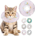 Soft Cat Cone Collar, Cute Cats Recovery Collar Suitable for Small, Medium, Large cat,Elizabethan Neck Collar for Cats After Surgery (Pink Cat, Small)