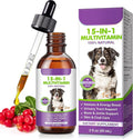 Dog Multivitamin Drops, 15 in 1 Multivitamin Liquid for Dog with Vitamin C-20 Mg, Vitamin D-100 Iu & B1-3,Dog Health Supplements for Skin Care, Joints & Hips,Gut