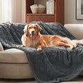 GASUR Waterproof Dog Blankets for Large Dogs, Dog Blanket for Couch Bed, Fleece Pet Blanket for Furniture Sofa Protector, Soft Pet Throw Blankets for Crate Car Outdoor, Washable, 50"x60",Grey