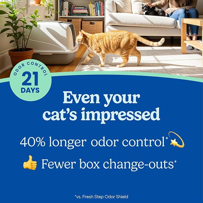 Fresh Step Ever Fresh Advanced Multi Cat Clumping Litter with Febreze Freshness, 16 lb Each, Pack of 2 (Package May Vary)