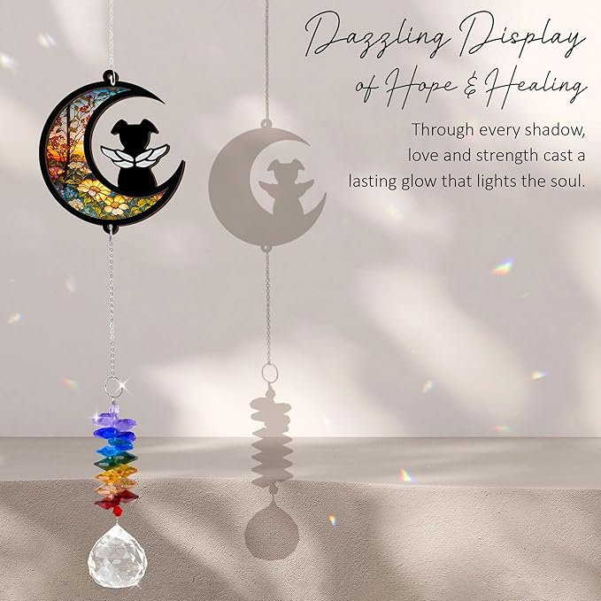 Pet Memorial Suncatcher - Dog Memorial Ornament - Pet Loss Gift - Dog Sunset - Meaningful Heartfelt Unique Gifts - Remembrance Keepsake - Mother's Day for Dog Mom Dad