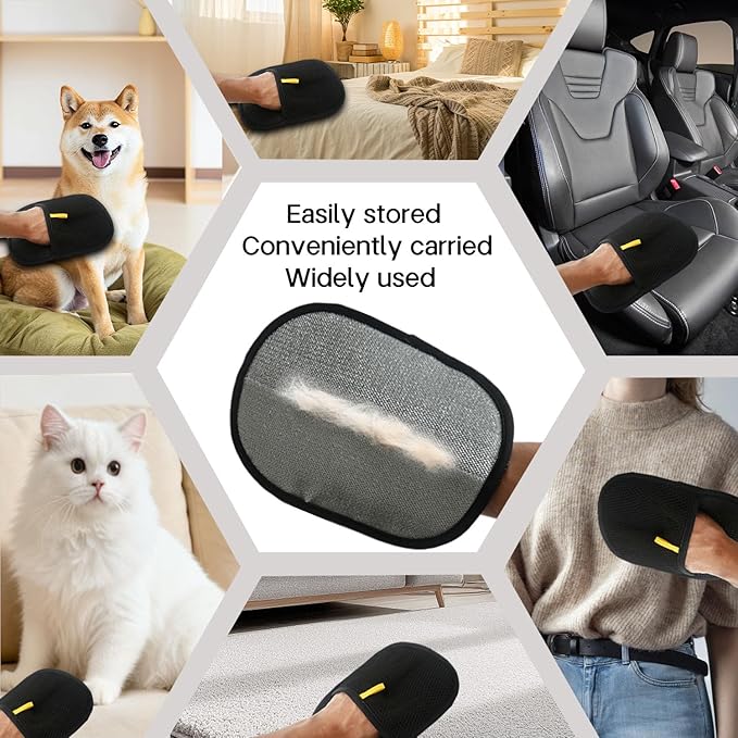 The Magic Brush Pet Hair Removel, Glove Tool Cat Dog Remover, Upgraded Electrostatic Cat Dog Fur Clear Remover for Laundry, Couch, Clothing, Seat