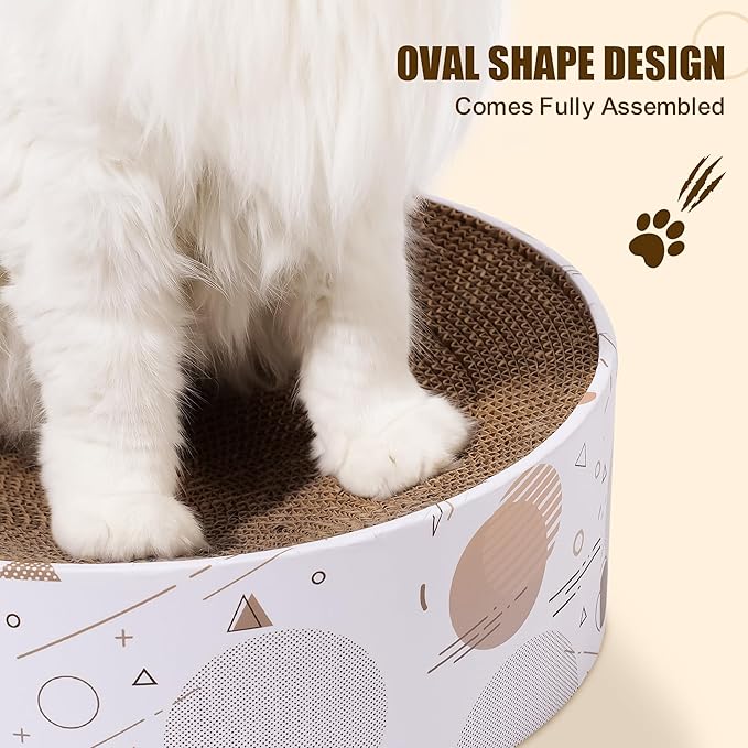 Oval Sturdy Cat Scratching Cardboard Pad Breathable Cat Scratch Pad, Cat Scratching Cardboard for Indoor Cats, Furniture Protecter