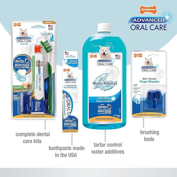 Nylabone Advanced Oral Care Senior Dog Dental Kit Bacon Flavor Small