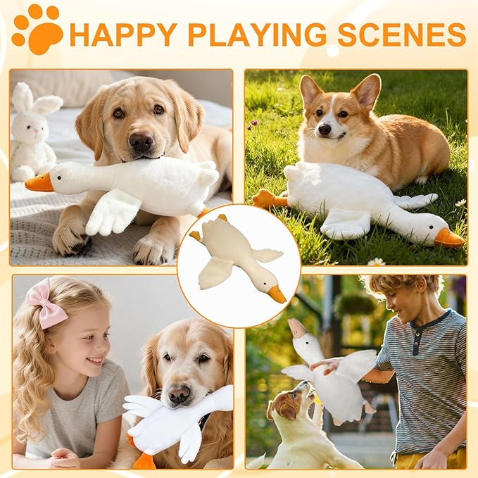 White Duck Dog Toys,2026 New White Duck Dog Toys,Realistic Goose Design Dolls Suitable for Dogs Chew and Play Best Pet Supplies(19.68inch)