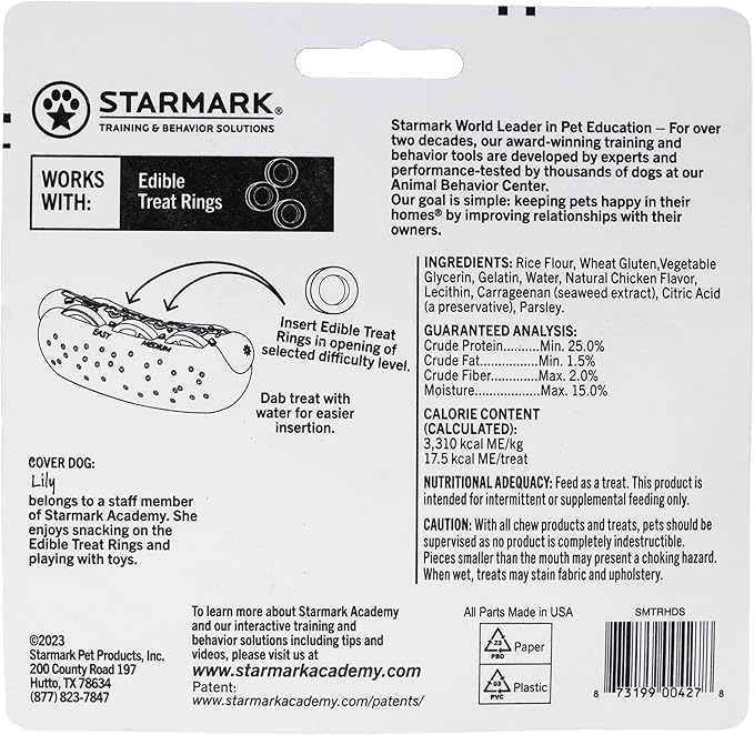 Starmark Treat Ringer Hot Dog Toy for Small Dogs (Pack of 2)