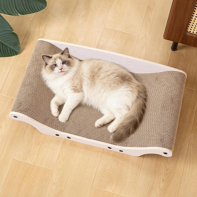 Cat Scratcher Bed Cardboard Cat Scratch Couch Board 25 inches Large Cat Scratching Sofa Lounge & Scratch Pad for Indoor Cats, Furniture Protector