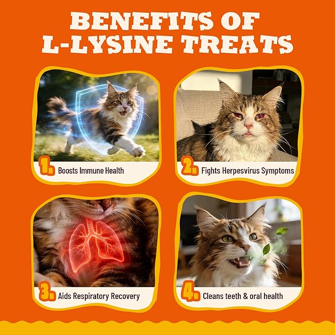 8 oz L-Lysine Cat Treats L-Lysine for Cats Chicken Flavor Cat Training Treats Cat Immune Support Healthy Cats Snacks