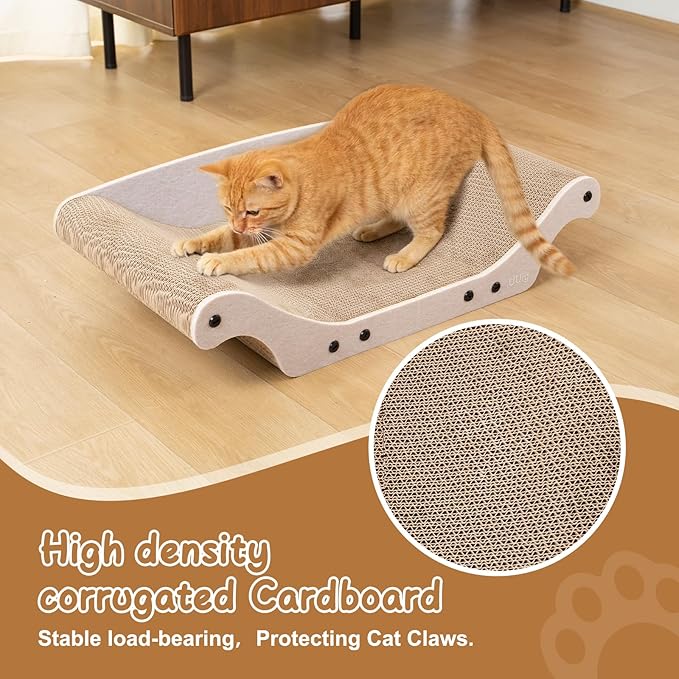 Cat Scratcher Bed Cardboard Cat Scratch Couch Board 25 inches Large Cat Scratching Sofa Lounge & Scratch Pad for Indoor Cats, Furniture Protector