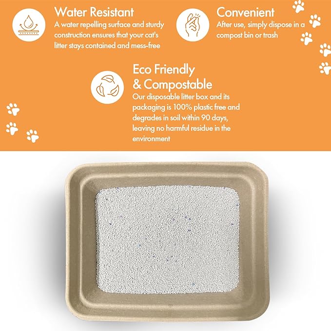 Disposable Litter Boxes (Brown, Large 4-Pack)