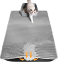 Cat Litter Mat, Honeycomb Double Layer Waterproof & Urine Resistant Non-Slip Litter Trapping, Easy Clean Washable Scatter Control for Litter Box (Gray, 46x26 Inch)