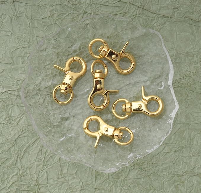 5 Pcs Dog Tag Clips with 5 Pcs 3/4 Inch 1 Inch Keychain Metal Rings for Pet Kitten Cat Collars ID Holder