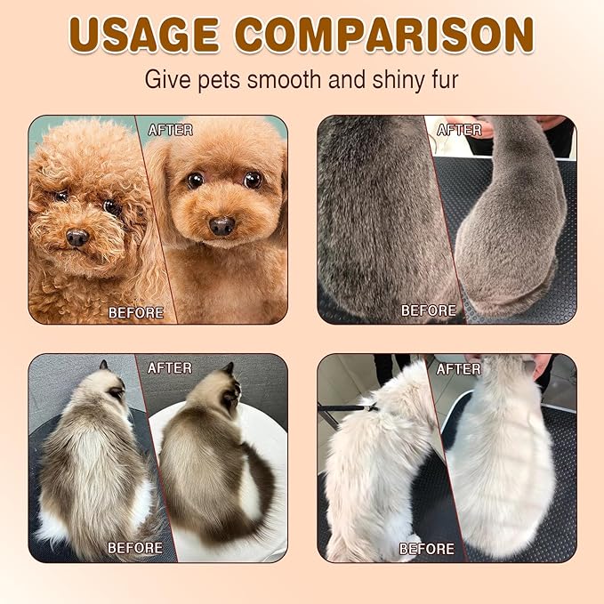 Pet Fur Care Oil, 3.38 FL OZ Natural Oils with Collagen for Detangles, Reduces Shedding, Shiny & Silky Coat, Leave-in Conditioner for Dogs & Cats