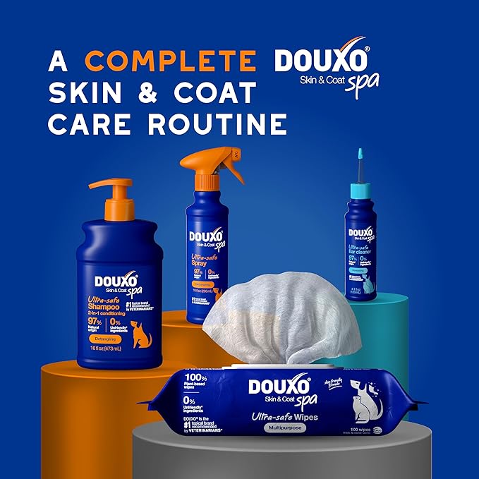 DOUXO® Skin & Coat SPA - Ultra-Safe 2 in 1 Conditioning Dog Shampoo, 16 fl oz, Cleans and Deeply Hydrates The Skin, Leaves The Coat Soft, Silky and Detangled