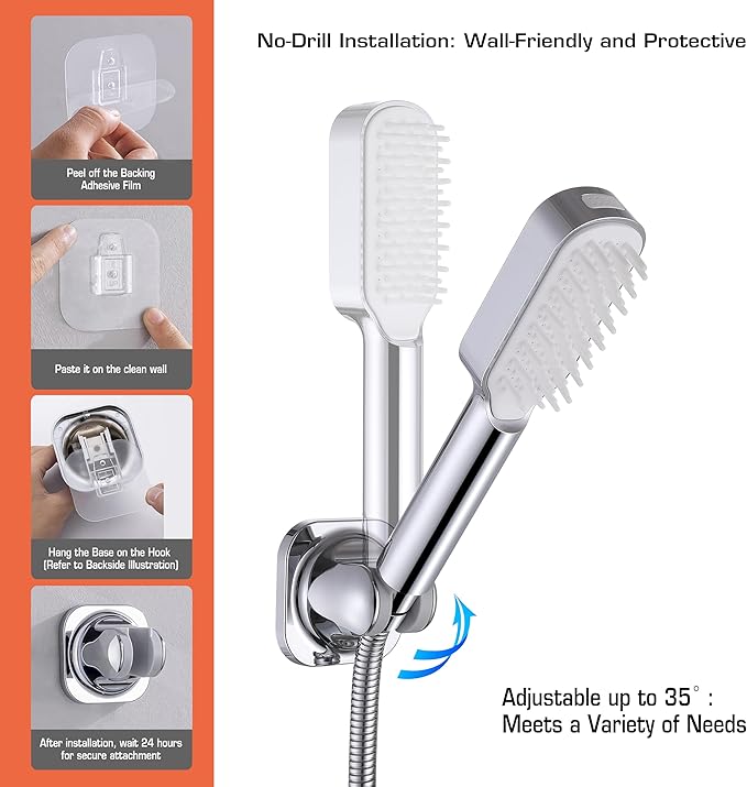 Dog Shower Attachment Kit with Handheld Sprayer – 8FT Flexible Stainless Steel Hose +Shower Arm Diverter – High Pressure Pet Bath Wand for Medium & Large Dogs, Long Thick Coat, Indoor All-Year Use