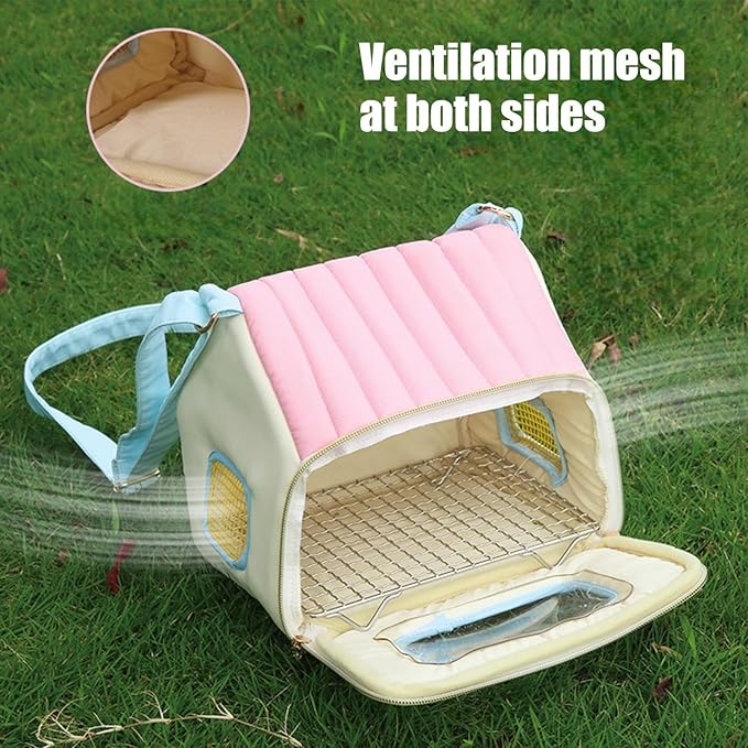 Genérico Portable Bird Carrier with Stainless Tray | Warm and Breathable Pet Travel Cage for Birds, Pigeons and Small Animals, Ideal for Home, Office, Travel