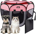 Dog Cat Playpen, Portable Foldable Dog Playpen Outdoor/Indoor Tent Crate Cage with Zipper Top Cover Door for Small Pet, Enclosed Dog Kennel for Kitten/Rabbit/Puppy