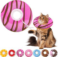 Seyezo Cat Cone Collar Soft, Adjustable Cat Recovery Collars to Stop Licking, Cute Donut E Collar After Surgery, Anti-Lick Wound Healing Elizabethan Collar for Kittens (Pink, Large)