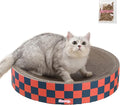 CSR1010D Nelson 20.13" Modern Cardboard Round Bowl Cat Scratcher with Catnip, Berry Cherry