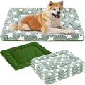 VitalCozy 4 Pcs Winter Dog Crate Pads, Ultra Soft Warm Washable Dog Cat Bed Mat for Pet Crate Comfortable Replaceable Reversible Kennel Pad for Small, Medium, Large Dogs (20 x 30 x 1.6 Inch,Green)