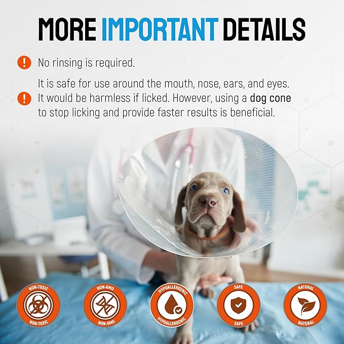 Silver Dog Wound Spray Helps with Hot Spots, Irritations, Bites, Burns, Rashes, Itch, Scratching – Better Use with a Dog Cone to Stop Licking – Safe for Large and Small Breeds – 4 oz