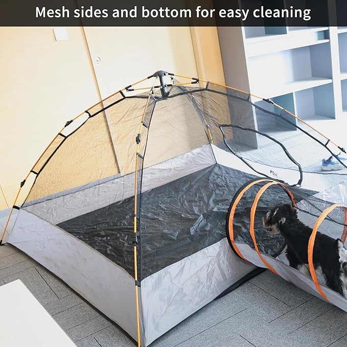 Elevon Extra-Large Pet Enclosure, Cat Tunnels Tents Suitable for Cats Dogs Rabbits, Indoor Outdoor Playpen Portable Exercise Tent with Carry Bag, 74" x 74"x 36"