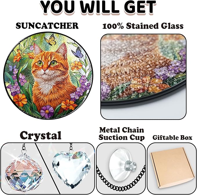 Custom Pet Portrait Stained Glass Window Hanging, Memorial Decoration Suncatcher from Photo, Loss of Dog & Cat Gift, Sympathy Bereavement Keepsake for Dog Lover, Cat Mom Gift for Women