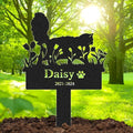 Personalized Pet Graves Marker Cat, Custom Waterproof Pet Headstone, Metal Memorial Plaques for Outdoor Graveyard, Cemetery Yard Decor, Cat Memorial Garden Stakes, Pet Remembrance Gift Color02