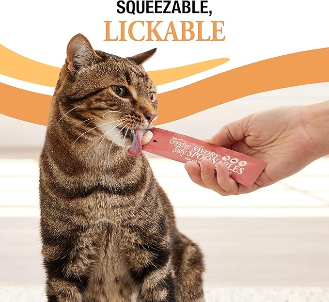 Good 'N' Tasty Savory Spoonables with Real Salmon, Tuna & Krill, 10 Count Tube, Triple Flavor Squeezable Lickable Wet Treats for Cats with Built-in Spoon for Less Mess (Pack of 3)