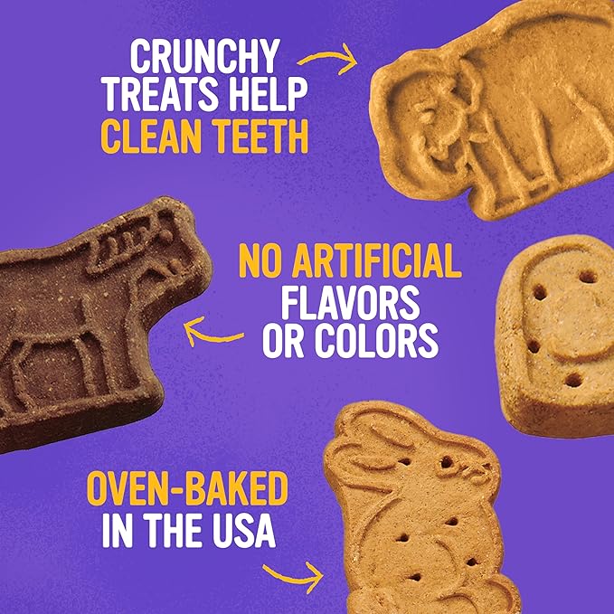Blue Dog Bakery More Crunch Large Assorted Flavors, Dog Biscuits, Healthy Treats, All Natural, Bacon, Chicken, Cheese, Peanut, 43.2 oz (Pack of 1)