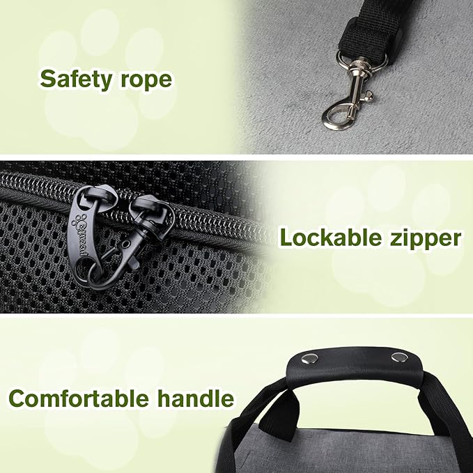 pecute Cat Carrier Expandable, Extra Large Pet Carrier Bag, Foldable Cat Carrier Bag with Breathable Mesh, Pet Carrier Transport Bag for Dogs and Cats, with Shoulder Strap and Pet Bowl